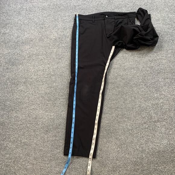 Lululemon Pant Mens 31 Black Commission Slim Warpstreme Flat Front Casual Golf - Picture 5 of 13